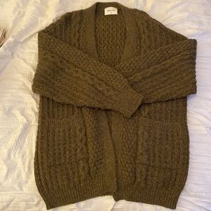 Aritzia olive green cardigan
